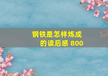 钢铁是怎样炼成 的读后感 800